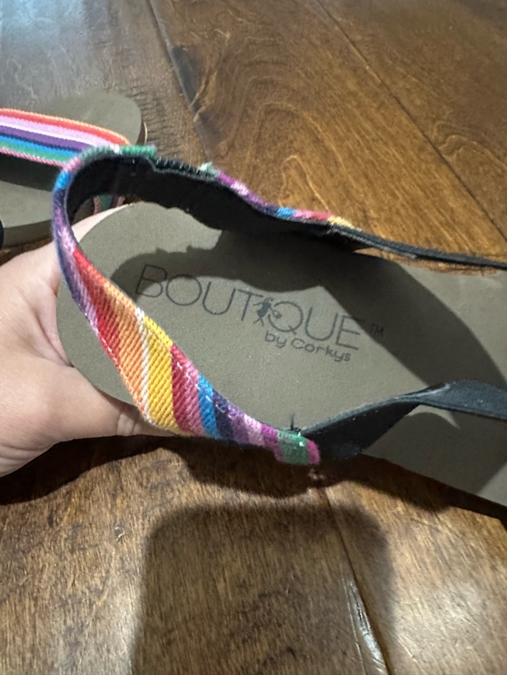 Boutique by Corkys Women's Rum Strappy Rainbow Studded Open Toe Wedge sandals - Picture 5 of 7